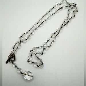 35" SILPADA N1503 Sterling Silver Faceted glass Toggle clasp necklace!